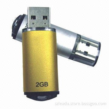 8GB USB Flash Drive with Aluminum Housing, Golden Color